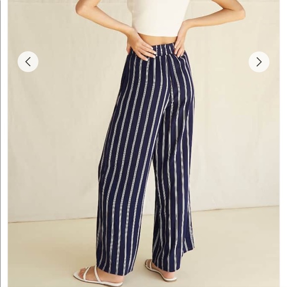 Forever21 wide legged pants maroon striped M - Picture 8 of 11